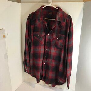 PLAINS WESTERN WEAR MENS PEARL SNAP FLANNEL SIZE XL